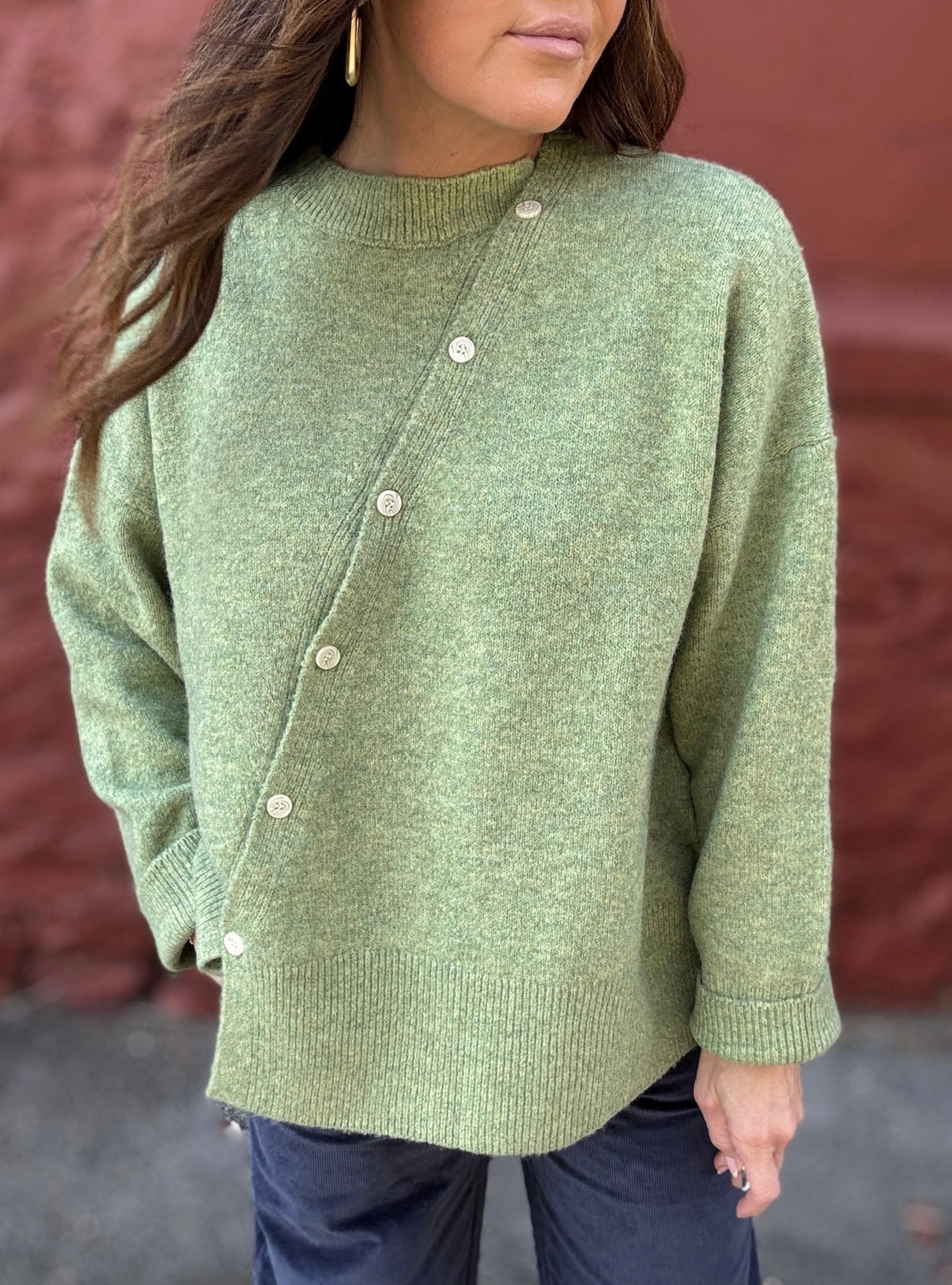 Pistachio Perfection Asymmetrical Front Cardigan