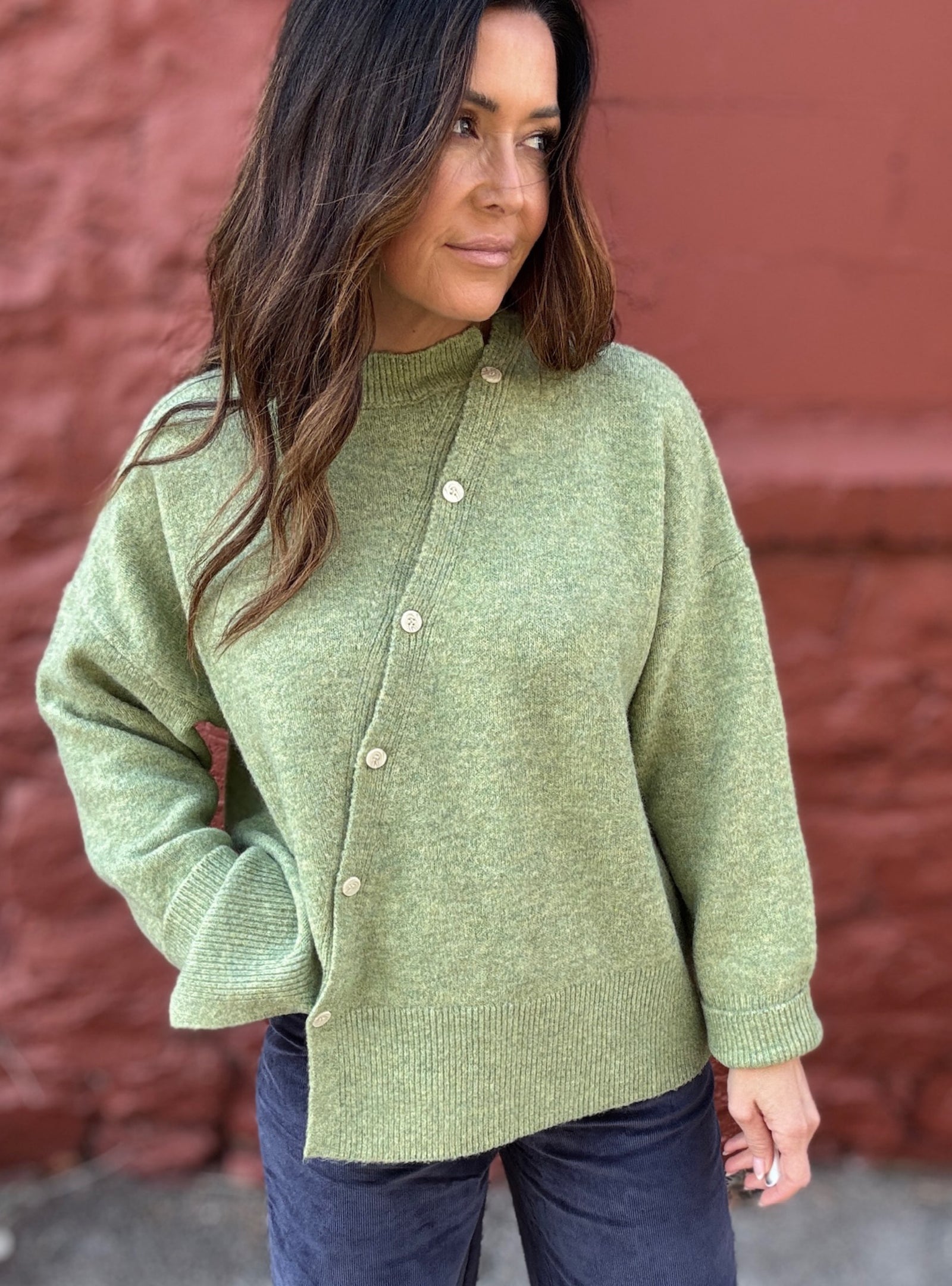 Pistachio Perfection Asymmetrical Front Cardigan