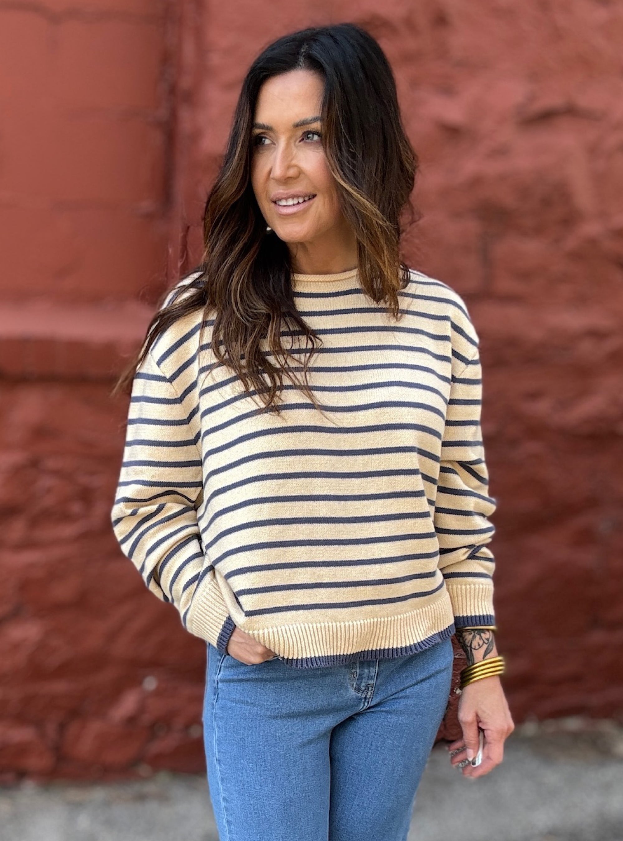 Blue-tifully Striped Sweater
