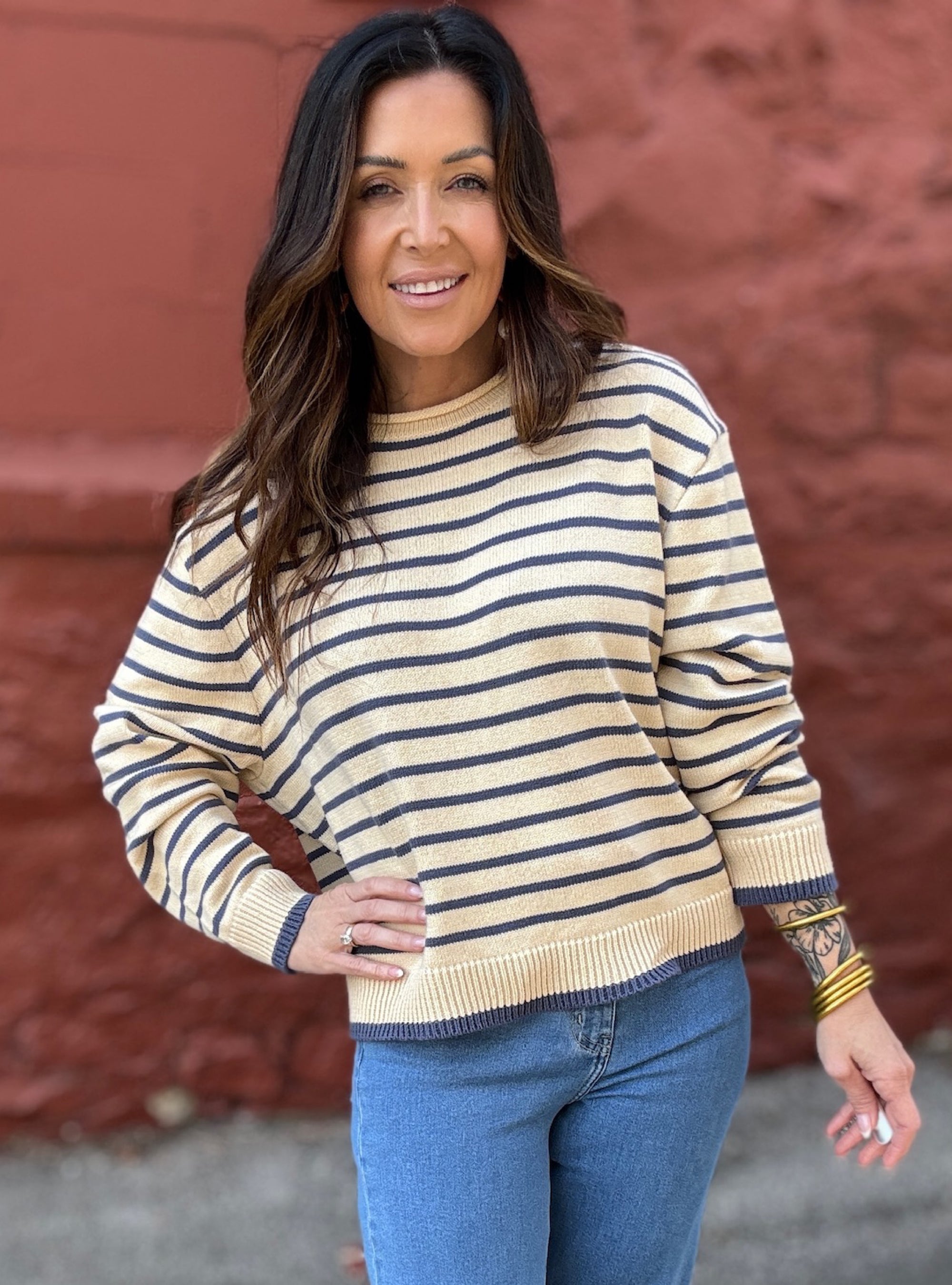 Blue-tifully Striped Sweater