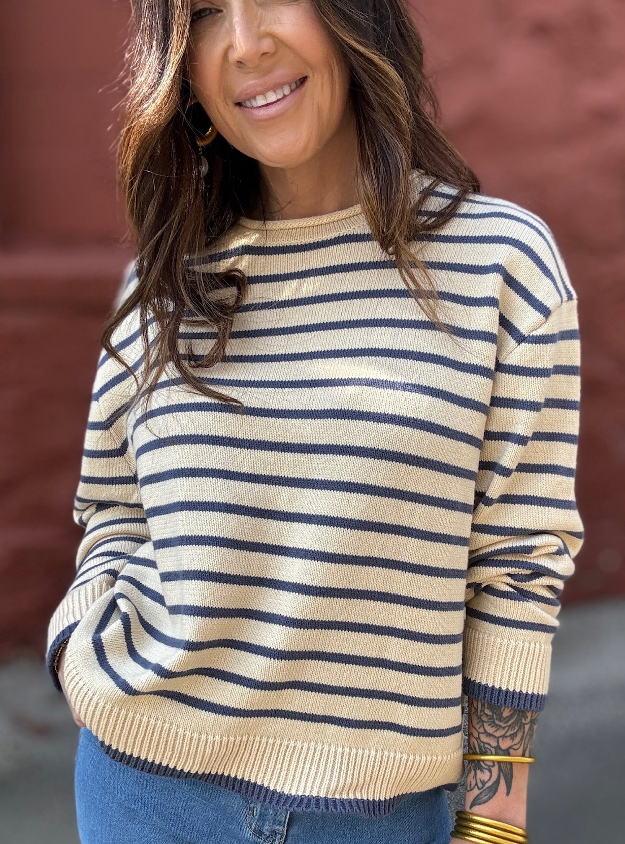 Blue-tifully Striped Sweater