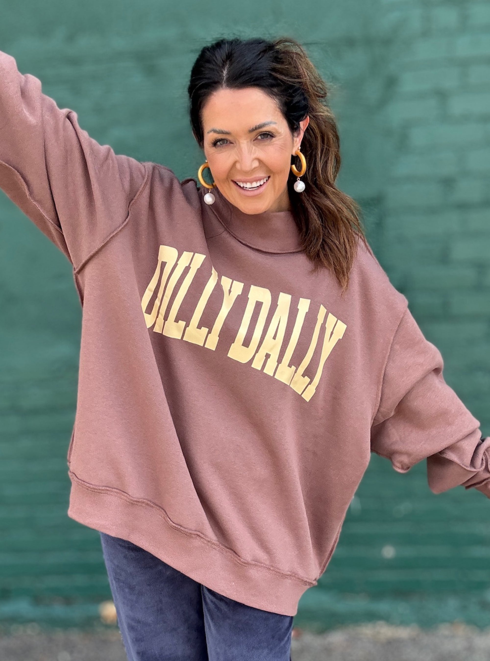 Dilly Dally Mock Neck Sweatshirt