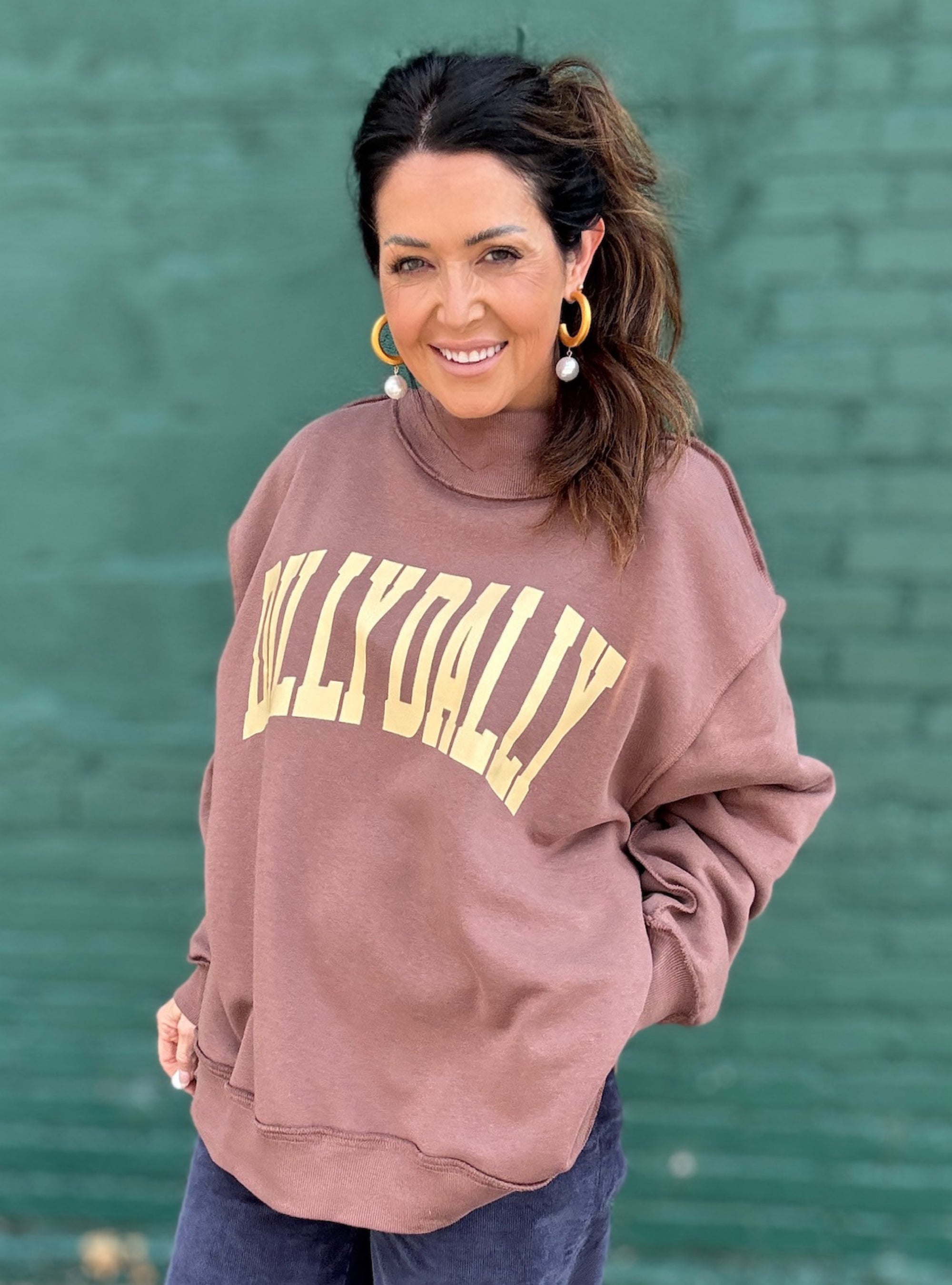 Dilly Dally Mock Neck Sweatshirt