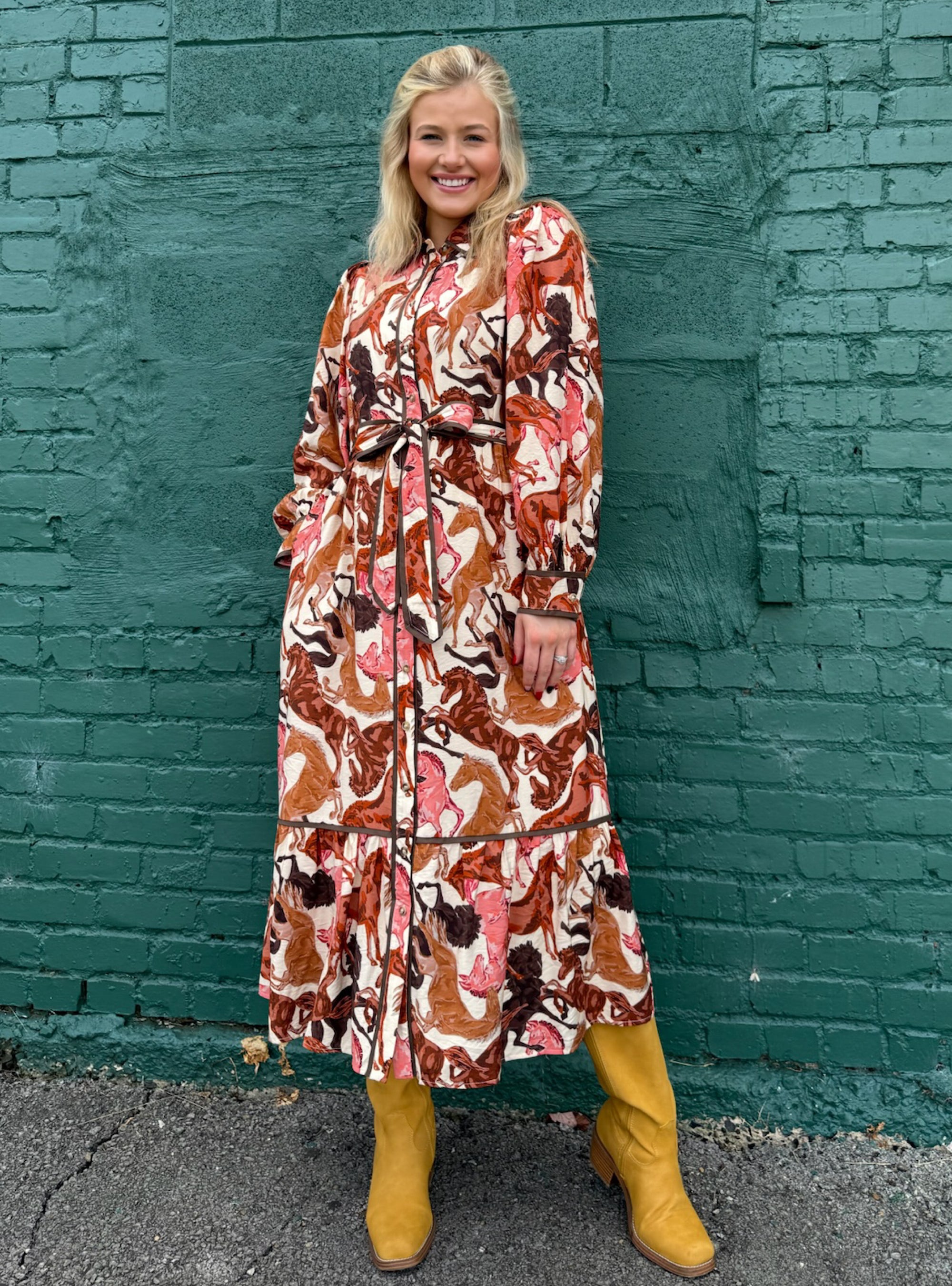 Mane Attraction Horse Print Midi Dress