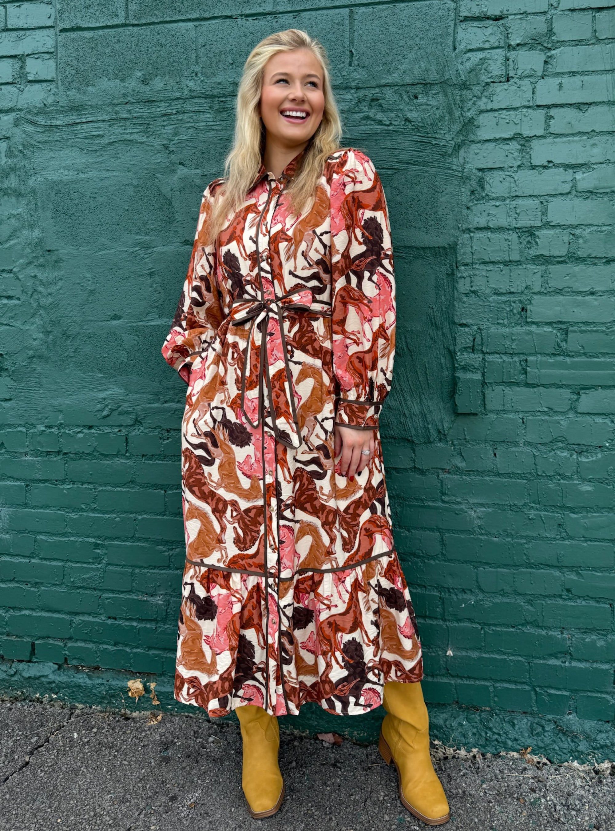 Mane Attraction Horse Print Midi Dress