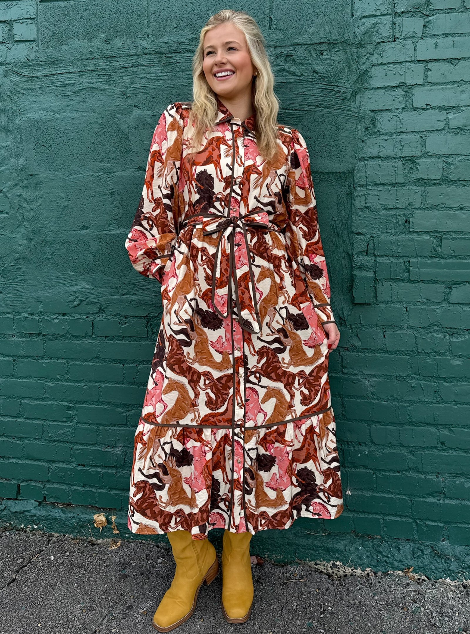 Mane Attraction Horse Print Midi Dress