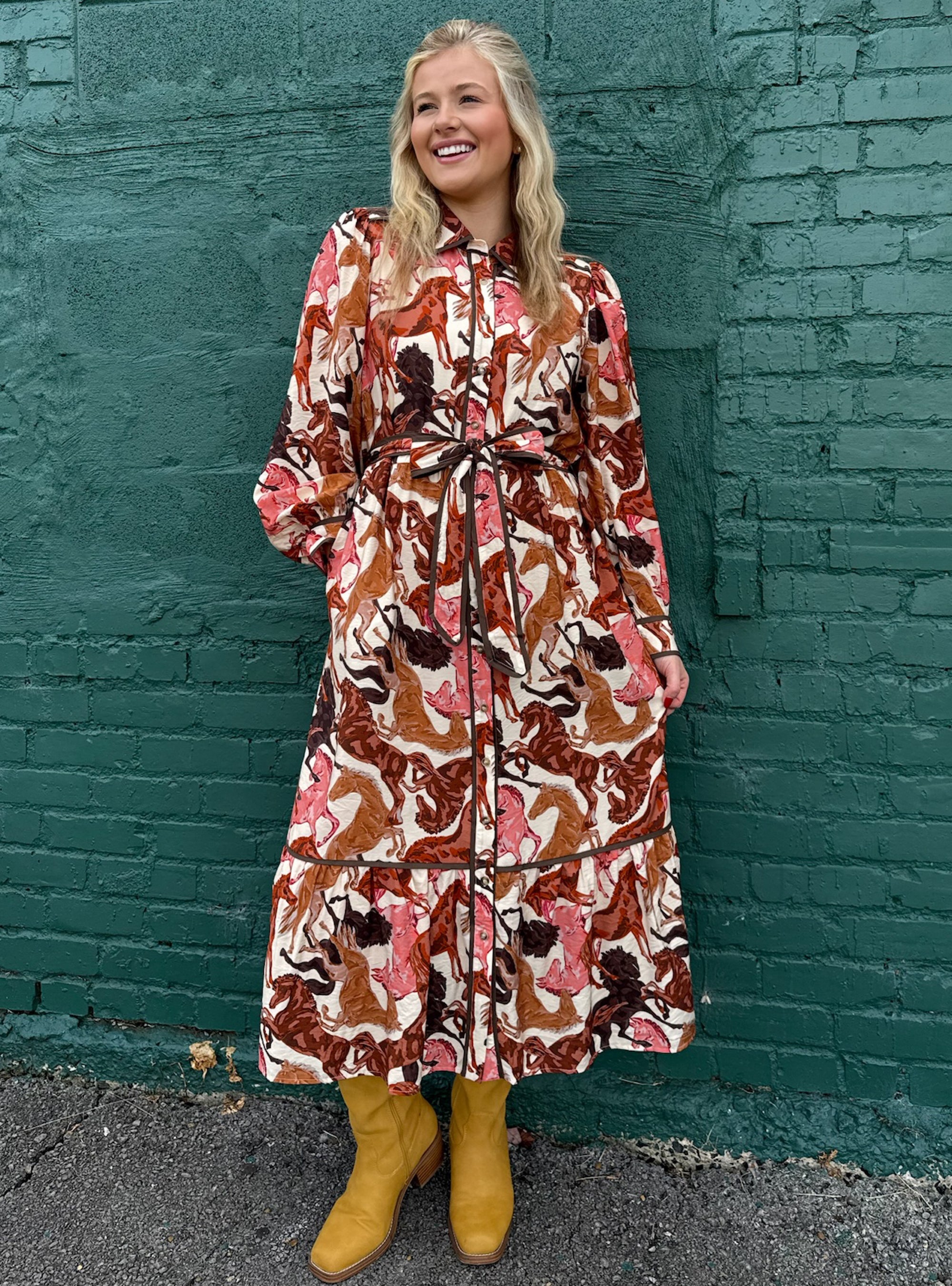 Mane Attraction Horse Print Midi Dress