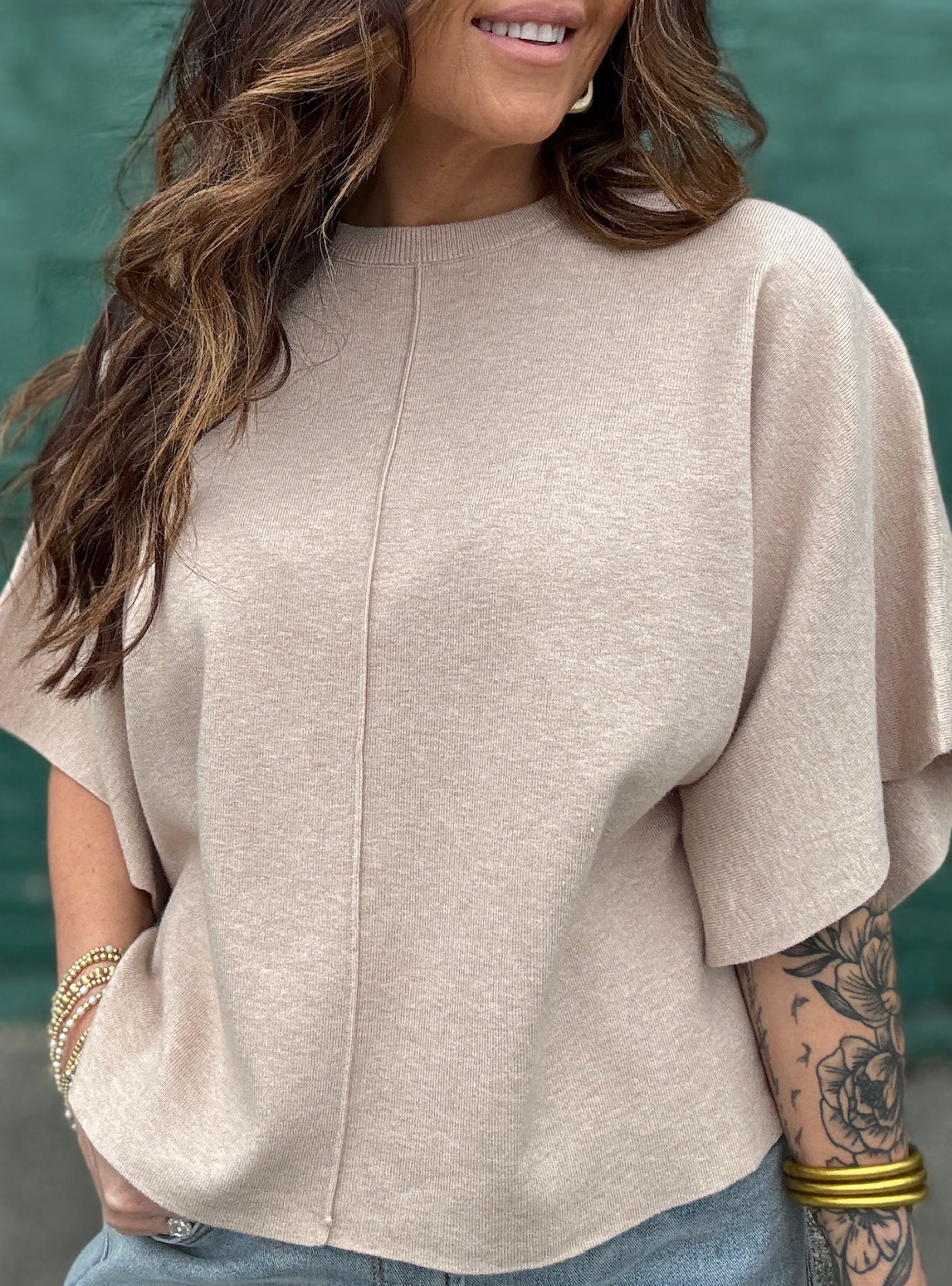 Oat Here Looking Cute Knit Top
