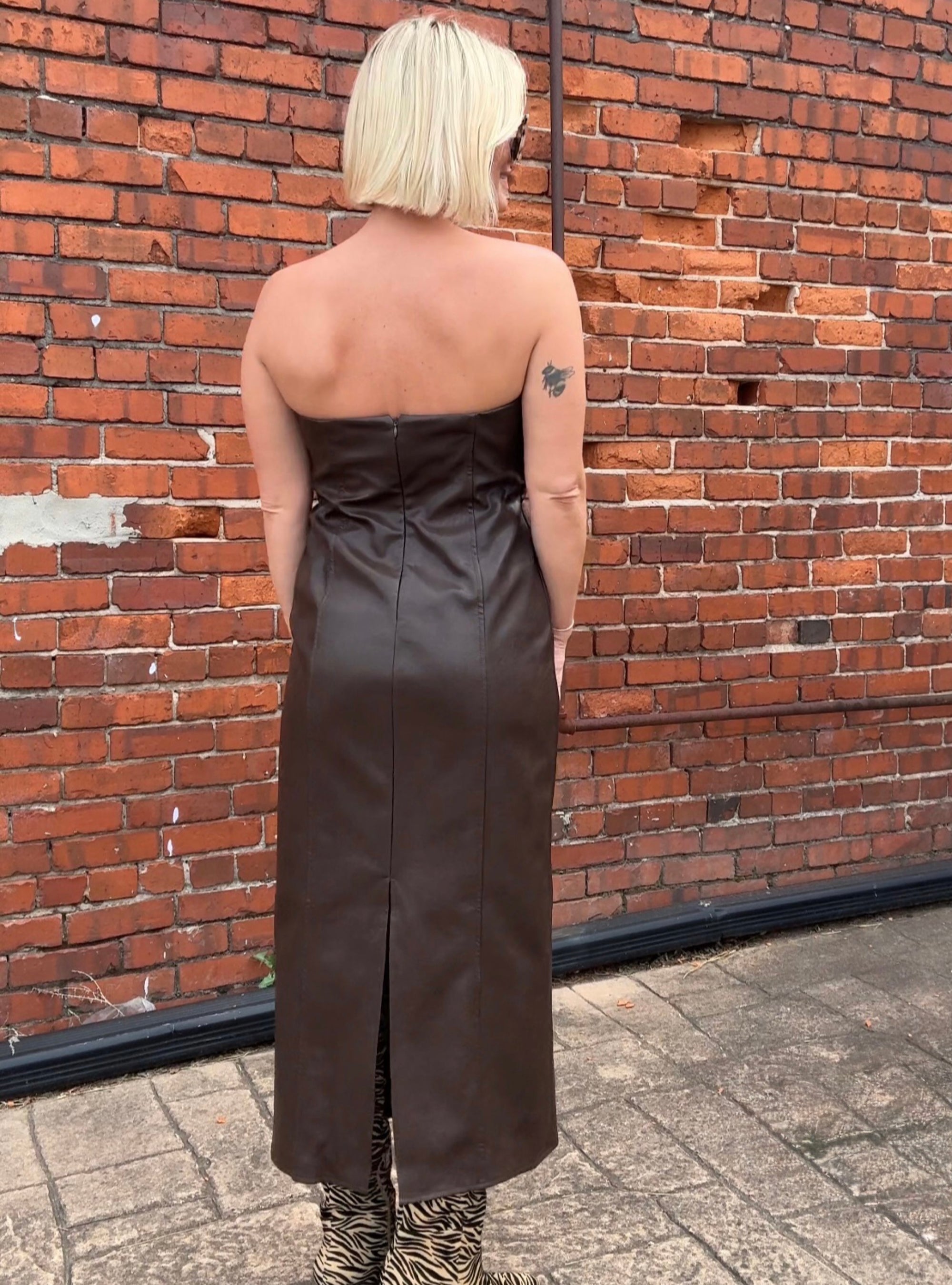 Looking Faux Leather Than Ever Lexi Midi Dress