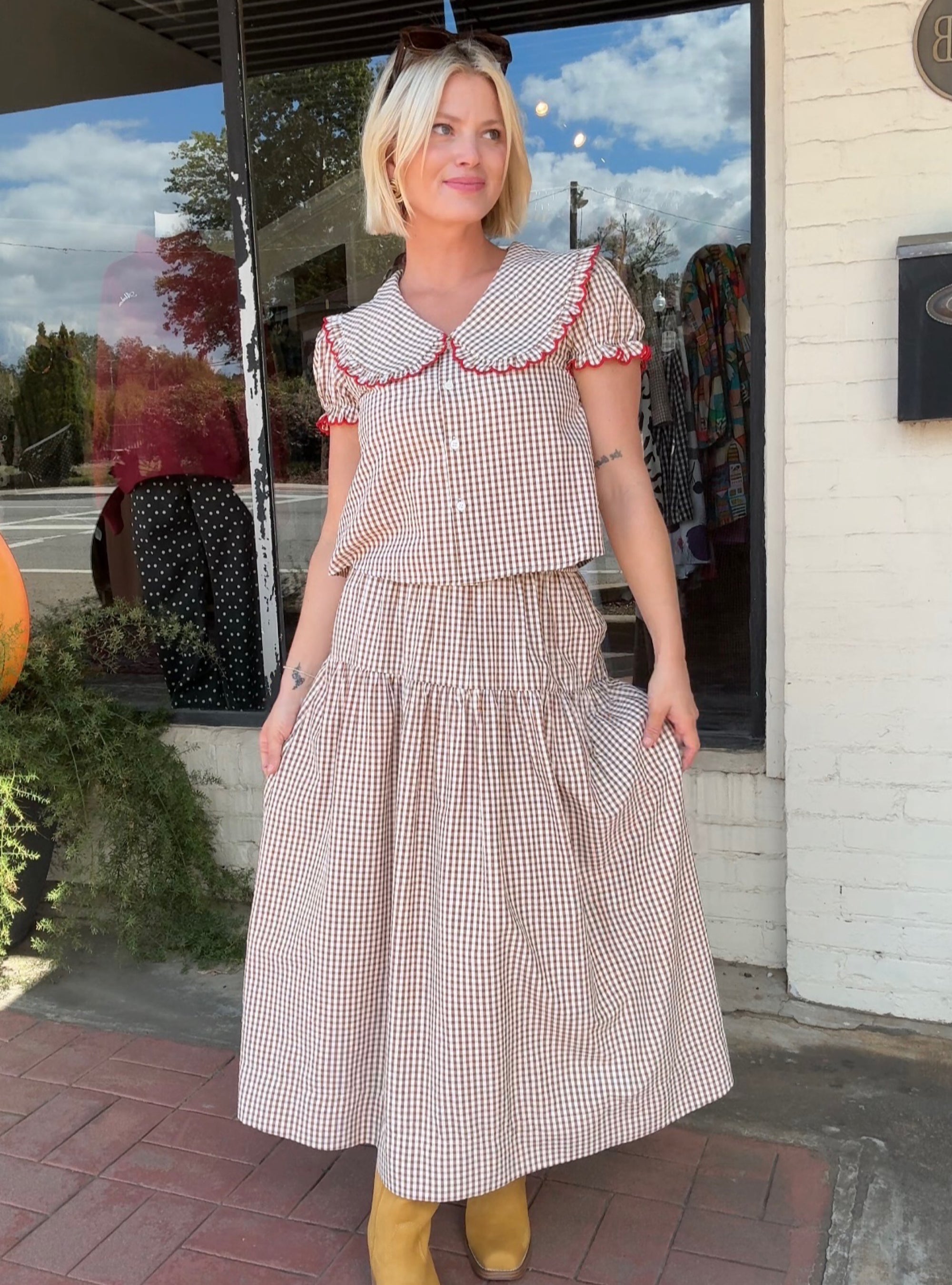 Keeping Things In Check Gingham Matching Set