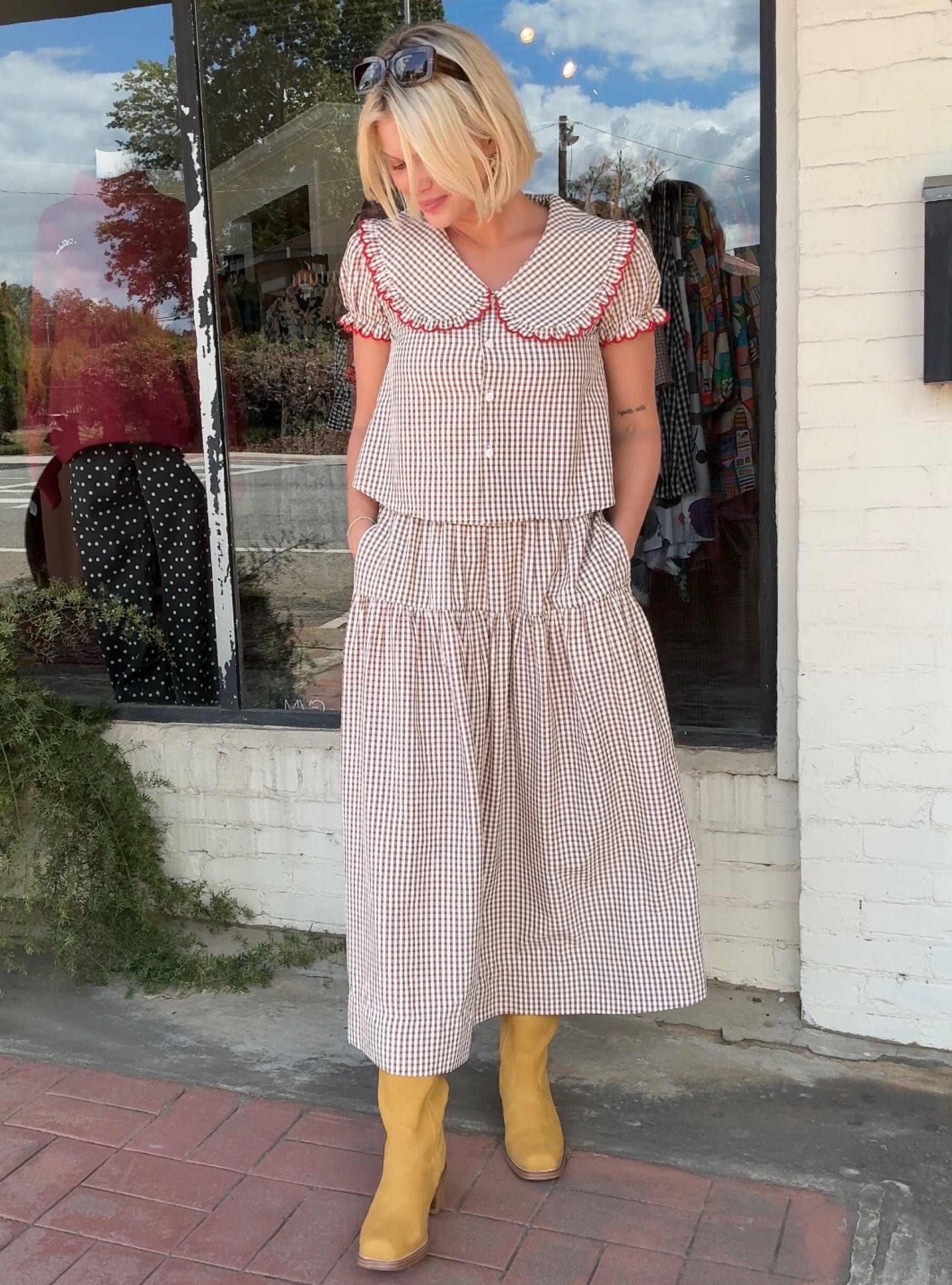 Keeping Things In Check Gingham Matching Set