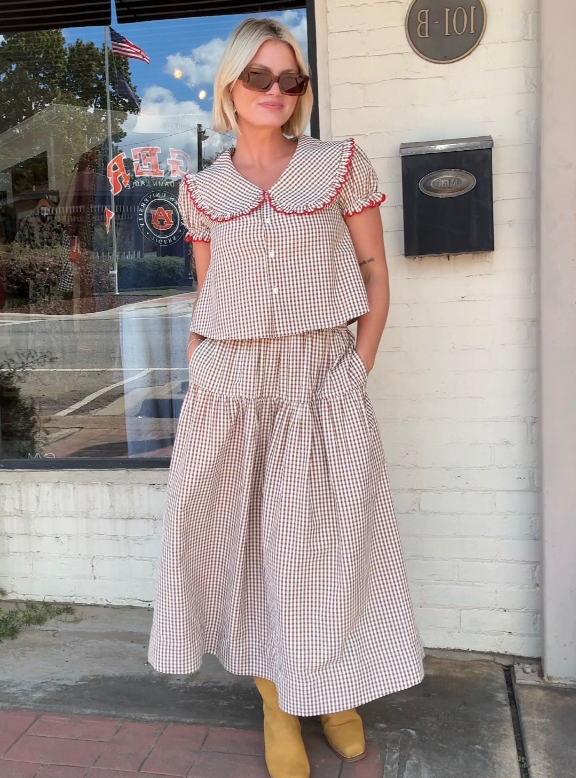 Keeping Things In Check Gingham Matching Set