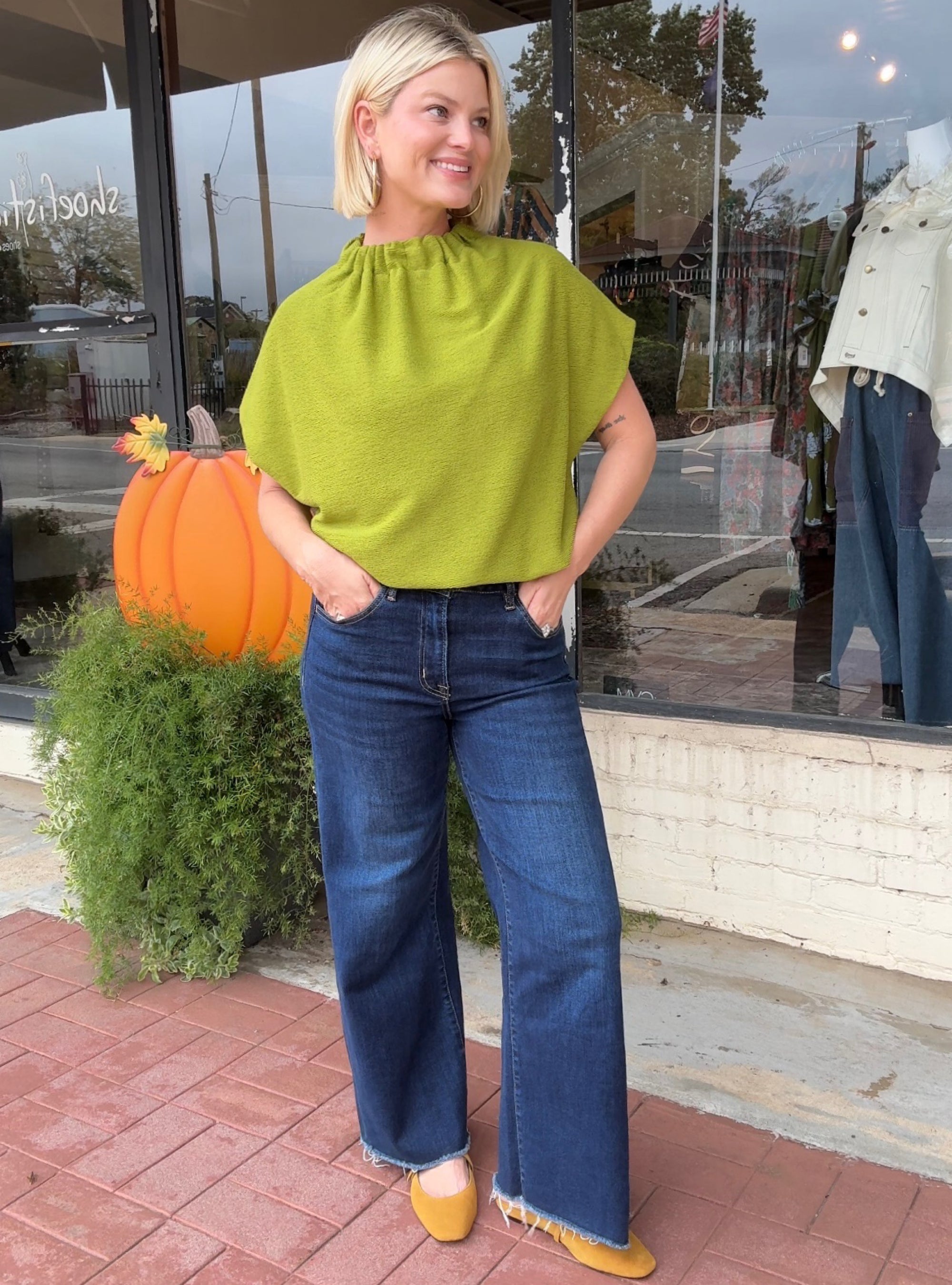 Simple Style With A Pop of Lime Top
