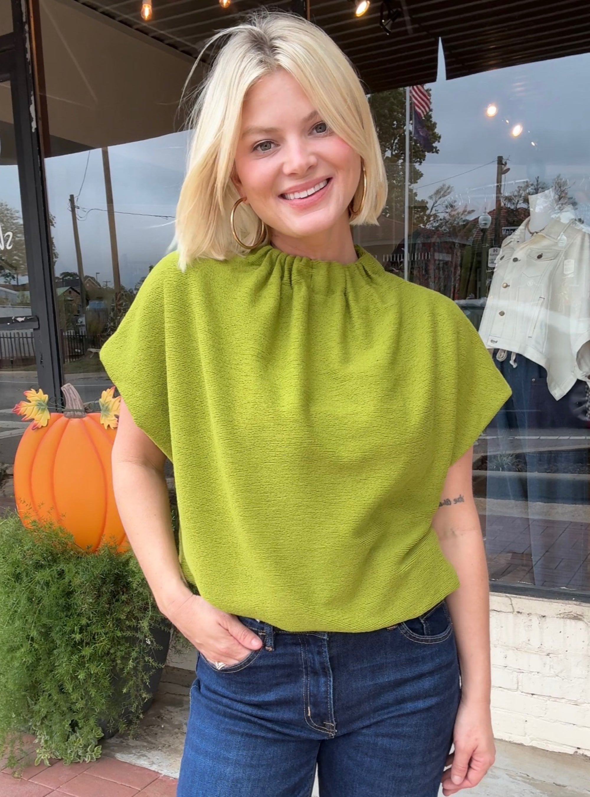 Simple Style With A Pop of Lime Top