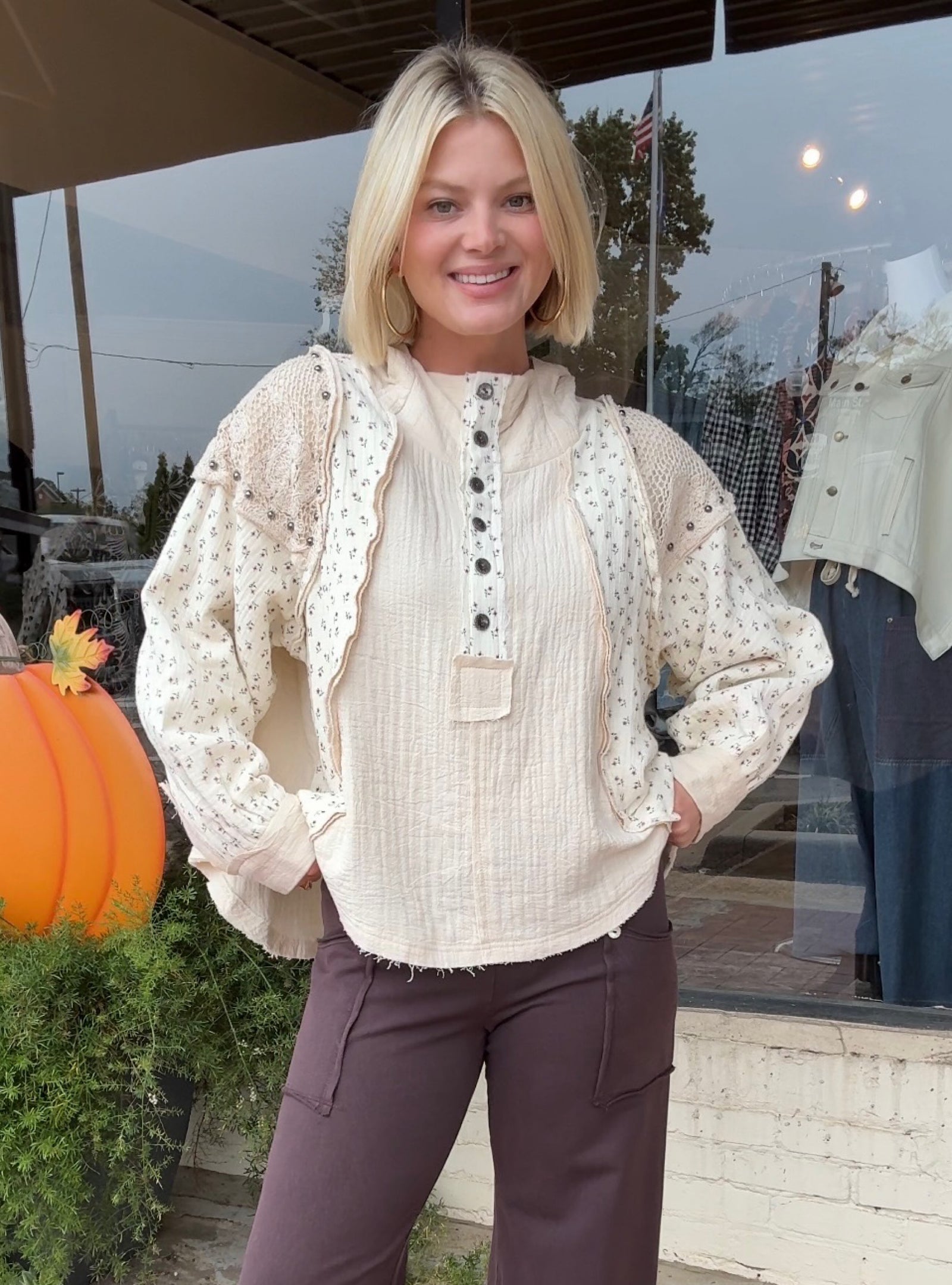Ditsy Does It Relaxed Double Gauze Top