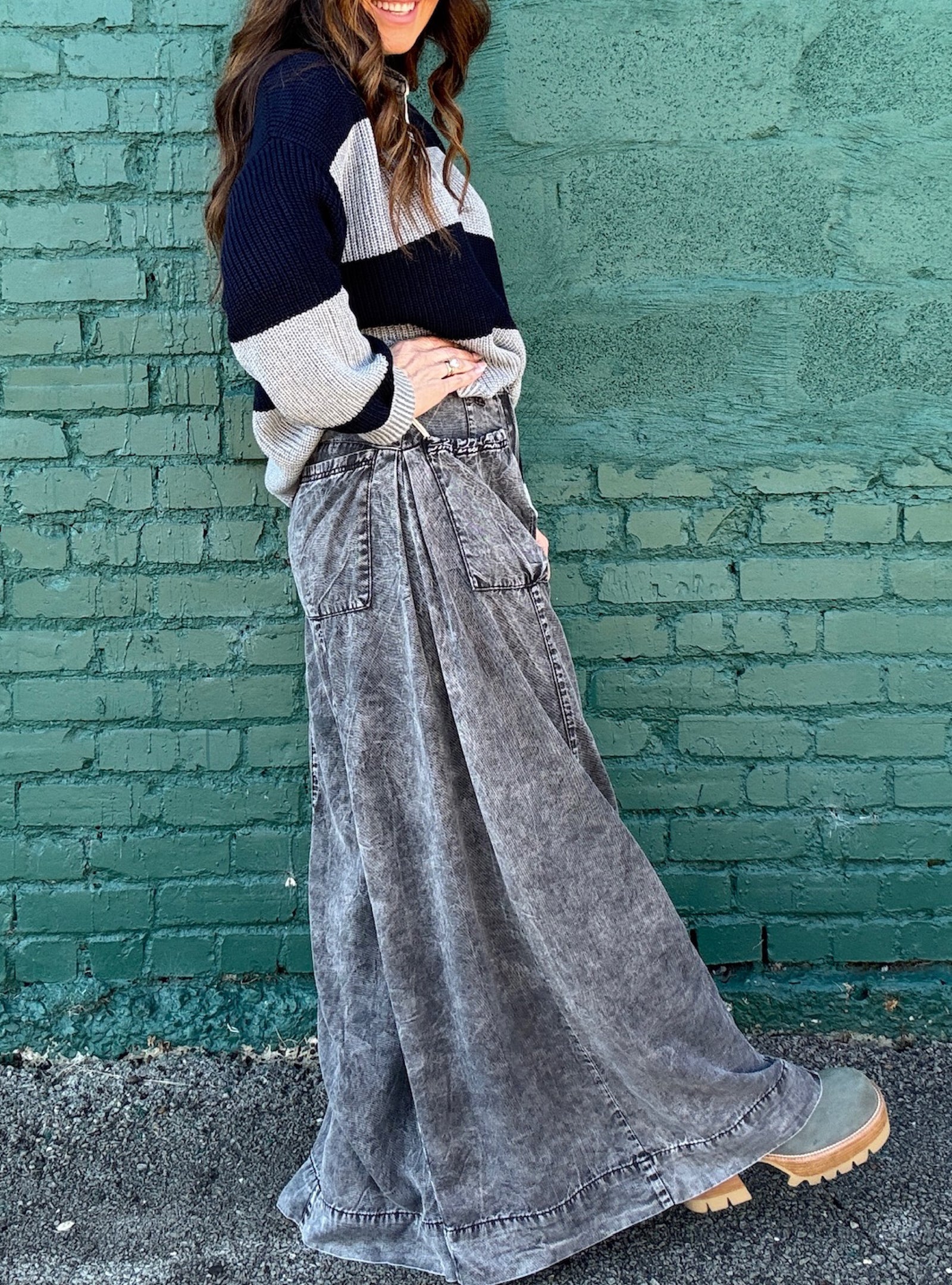 Vintage Havana Black Tencel Ultra Wide Leg Pant