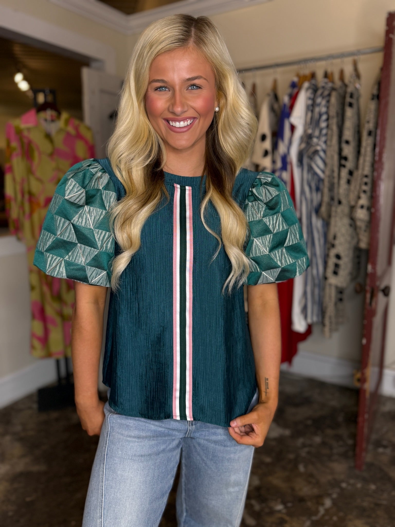 Emerald Dreams And Soft Seams Top
