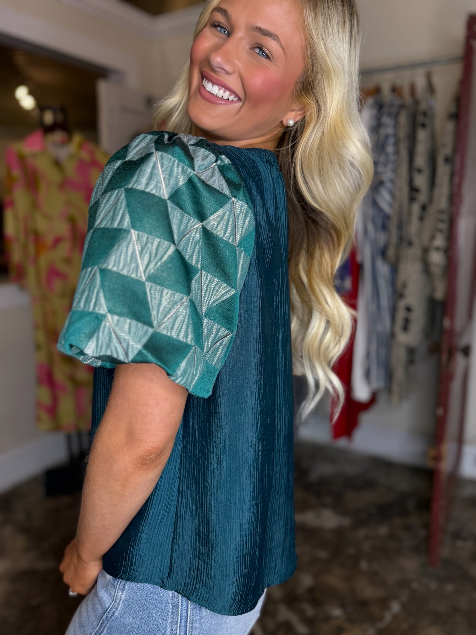 Emerald Dreams And Soft Seams Top