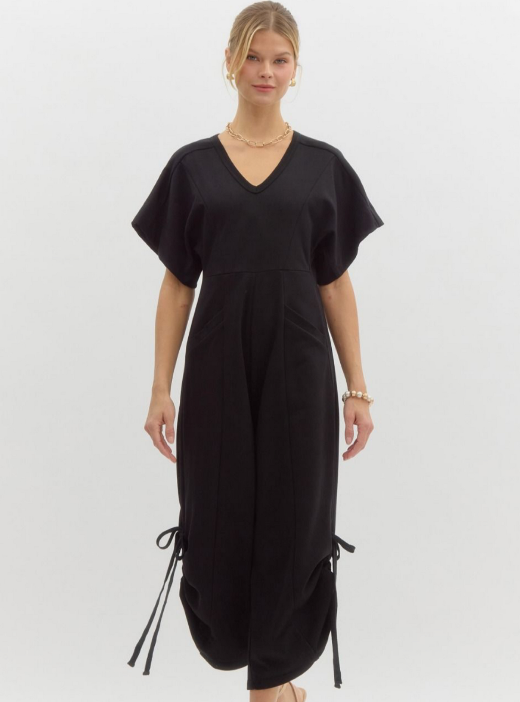 Effortlessly Cool In My Black Jumpsuit