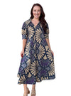Lior Amber Printed Midi Dress - Navy Floral