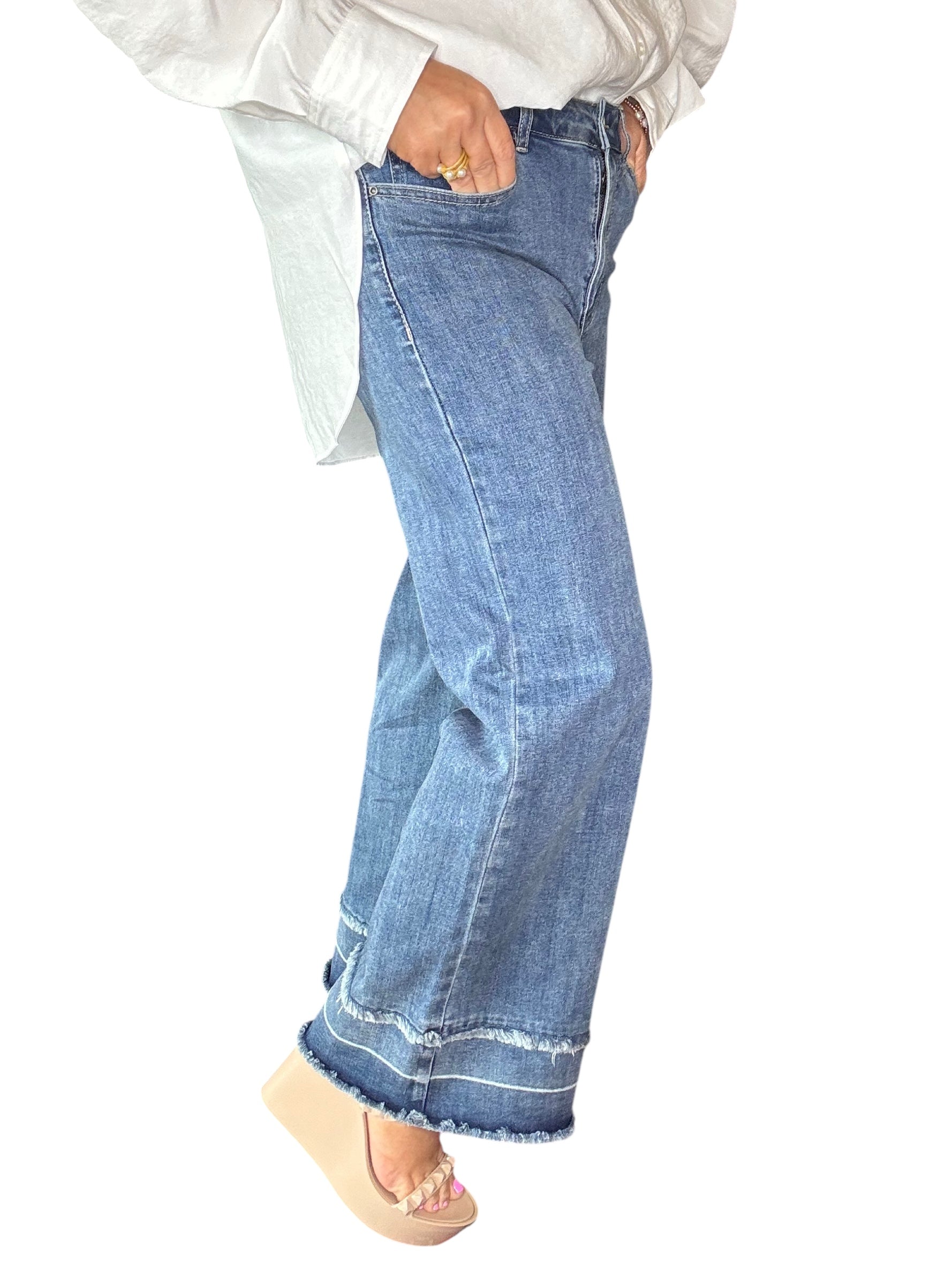 Charlie B Cropped Fringe Jeans