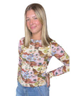 Charlie B Floral Mesh Lined Top