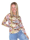 Charlie B Floral Mesh Lined Top