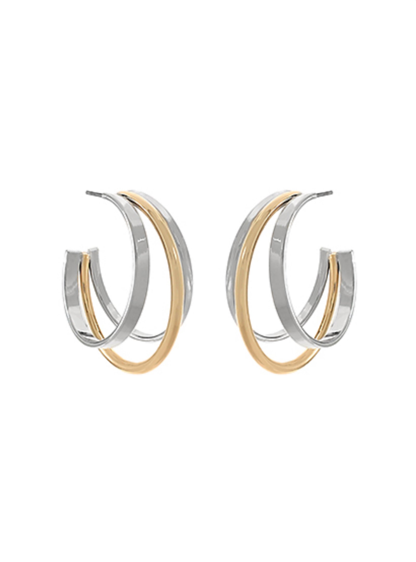 Mixing Metals Two-Tone Earrings